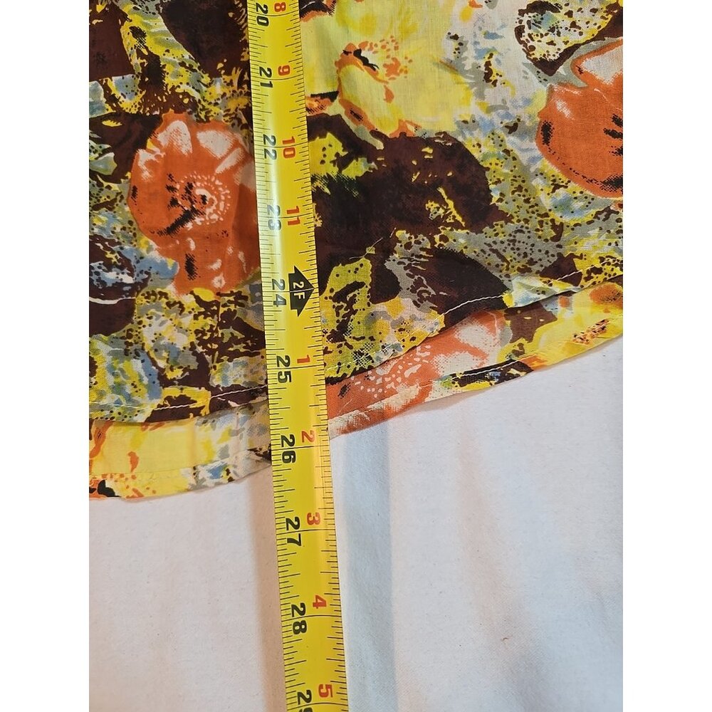 Cotton Daisy Button Down Shirt Lightweight roll‎ tab sleeves Hipster Size L New - Picture 13 of 16
